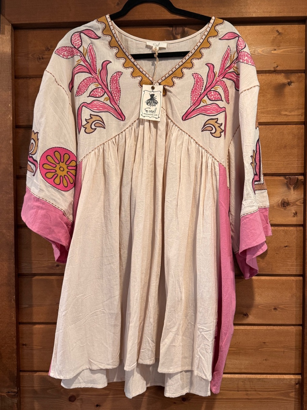 NWT Easel Boho Embroidered Tunic Dress
